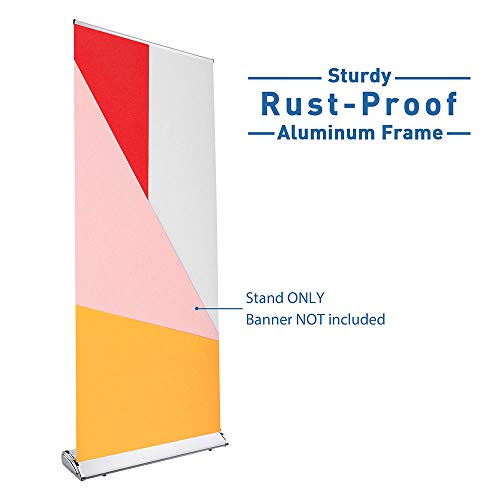 Instahibit 33\"x79\" Aluminum Retractable Roll Up Banner Stand Wide Base Adjustable Exhibition Fair Tradeshow Display