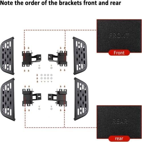 Fits for 2020-2023 Jeep Gladiator 4 Door Steel Side Steps Running Boards Nerf Bar