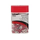 NSi Industries R22-8V-P Miniterminal Propack Vinyl Ring Terminals (Pack of 100)