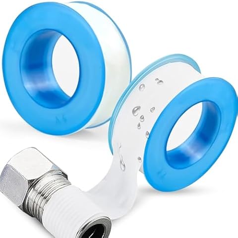 GCQ Teflon Tape, Thread Seal Tapes,PTFE Thread Seal Tape for Plumbers Sealant Tape for Leak Water Pipe Thread 1/2 inch x 500 inch (2 Pack/White) Cover