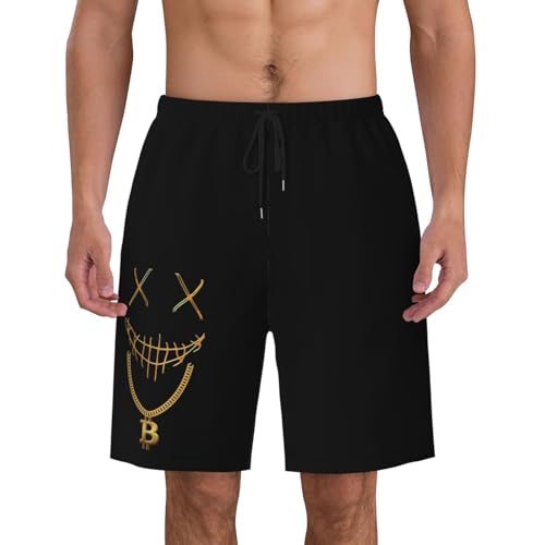 Mask Bitcoin Chain Crypto Money Coin Blockchain Mens Swim Trunks Quick Dry Board Shorts 7" - Hawaii Beach Swimwear4