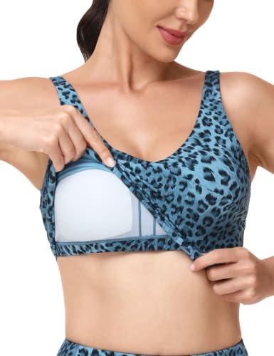 Image of THE GYM PEOPLE Women's Longline Sports Bra Wirefree Padded Medium Support Yoga Bras Gym Running Workout Tank Tops