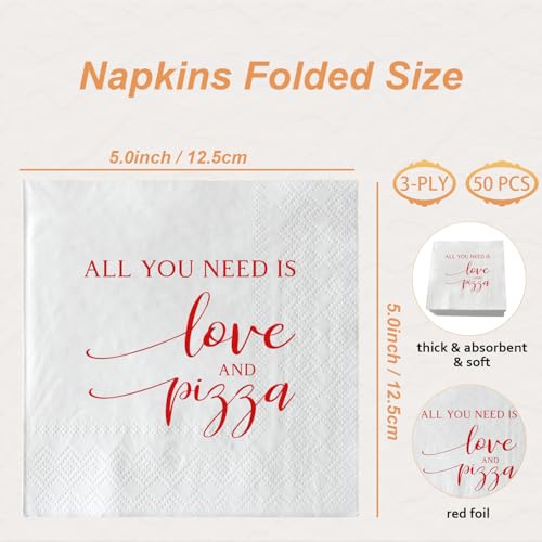 50-Pcs-Wedding-Napkins-Red-Foil-All-You-Need-is-Love-and-Pizza-Paper-Cocktail-Napkins-Bar-Berverage-Napkins-for-Engagement-Rehearsal-Dinner-Luncheon-Dinner-Party-Decorations-3-Ply 50 Pcs Wedding Napkins Red Foil All You Need is Love and Pizza Paper Cocktail Napkins Bar Berverage Napkins for Engagement Rehearsal Dinner Luncheon Dinner Party Decorations 3 Ply