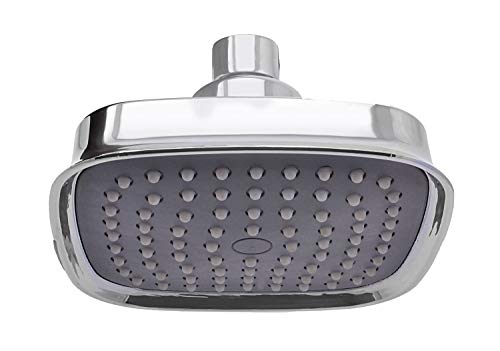 Image of BATH GURU 5x5 Inch Square Rain Shower Head for Bathroom, ABS Plastic Overhead Shower with Chrome Finish, Leak Proof, Anti-Clog Silicone Nozzles, Universal Fit for Wall & Ceiling Mount