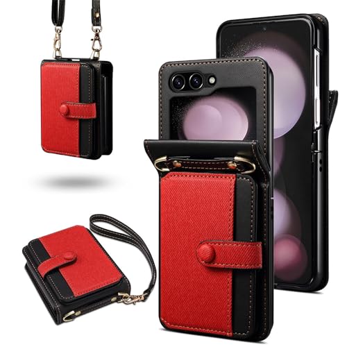 Housse Galaxy Z Flip 7 FE rouge protection intégrale clapet et stand
