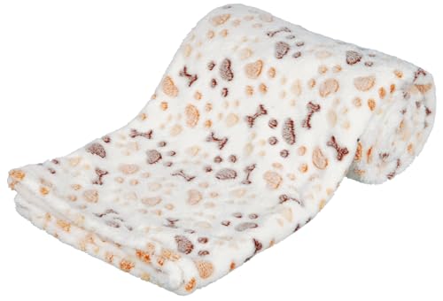 TRIXIE Hunde-Decke Lingo - 150 x 100 cm - Softfleece - für Allergiker geeignet - weiß/beige - 37179
