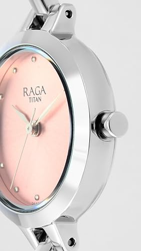 Image of Titan Raga Quartz Analog Pink Dial Metal Strap Watch for Women-NS2576SM01 /NT2576SM01