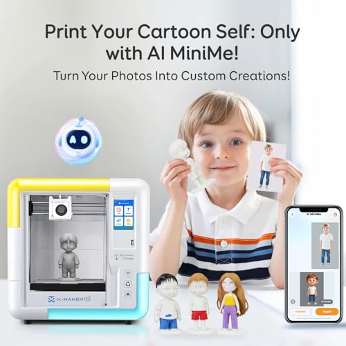 Image of AOSEED AI 3D Printer for Kids, Fast 400mm /s, 1500+ Models, Enclosed Safe | One-Click WiFi App Control, Leveling-Free 3D Printer, 8 PLA Filaments, STEM Toy Gift for Home & School, X-MAKER AI+