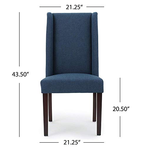 Image of APRODZ Rove Fabric Dining Chair (Set of 2), Navy Blue