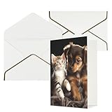 Taille parfaite : mesure 10,2 x 15,2 cm une fois plié. La carte de remerciement avec chats et chiens mignons est vierge à l'intérieur offrant suffisamment d'espace pour les messages manuscrits ou les notes de votre appréciation sincère et elle est également assez grande pour contenir des photos de taille standard. (1 enveloppe et 1 carte vierge)