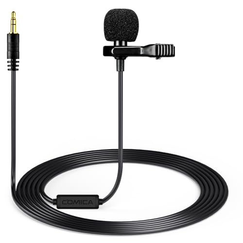 Micrófono de Solapa Lavalier, micrófono de Clip omnidireccional de 3,5 mm TRS, 2,5 m para cámara DSLR, videocámara, PC, portátil, Ideal para Youtube, entrevistas, V01CP micrófono de Mano Mini