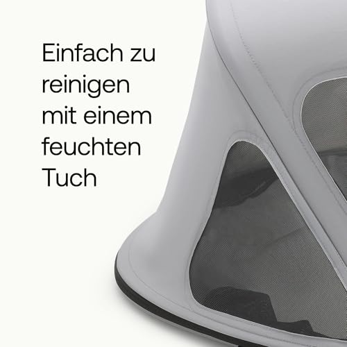 Bugaboo Fox und Fox Cub Sonnendach mit Lüftungsfenstern, ausziehbar für zusätzlichen und optimalen Sonnenschutz, wasserabweisend, kompatibel mit allen Bugaboo Fox und Fox Cub Modellen, Misty Grey