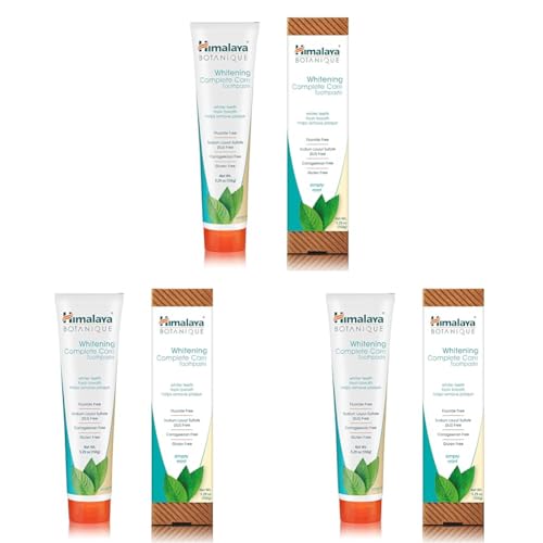 Botanique Whitening simply Mint |Prevents germs and improves Oral & Dental health |Strenghtens teeth| All Natural, Fluoride & SLS free | 100% Vegetarian and Vegan Friendly- 150g (Paquete de 3)