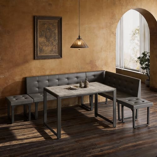 Brafab Corner Dining Table Set, 70 Inch Breakfast Nook Table