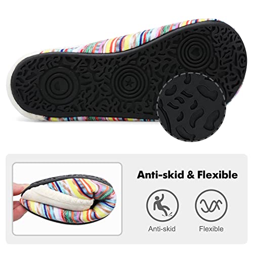 XIHALOOK House Slippers for Women Men Cozy Sock Shoes with Soft Rubber Sole Slip On for Indoor/Outdoor3