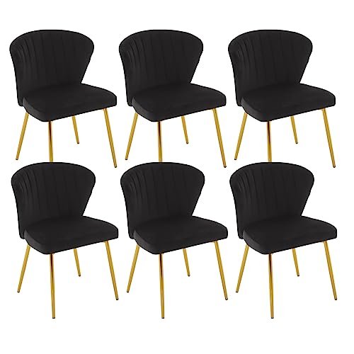 Sepnine Juego De 6 Sillas De Comedor, Sillas De Cocina De Terciopelo, Silla De Salón Con Patas De Metal Para Comedor, Salón, Dormitorio, Cocina, Color Negro Sepnine Juego De 6 Sillas De Comedor, Sillas De Cocina De Terciopelo, Silla De Salón Con Patas De Metal Para Comedor, Salón, Dormitorio, Cocina, Color Negro
