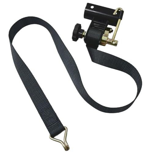 Image of Ladder Rack Ratchet Straps - 2 inch Black Round Tube Mount - (4 Pack) Heavy Duty 500lbs Load Capacity, 1.5 inchW x 7.5'L Locking Strap with Double J-Hooks for UTV,ATV,Truck,Cargo Van,Security Tie Down Straps