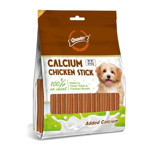 Image of Gnawlers Calcium Chicken Stick Dog Treats, 100% No Meat, Helps Clean Teeth & Freshen Breath, Added Calcium, 810g