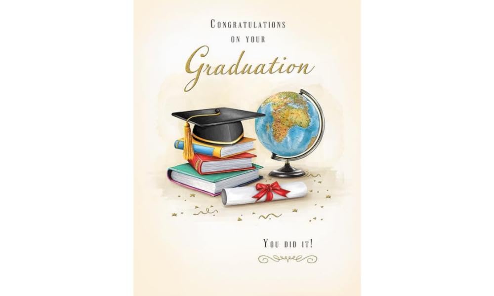 Piccadilly Greetings Congratulations on your Graduation Card - 8 x 6 inches