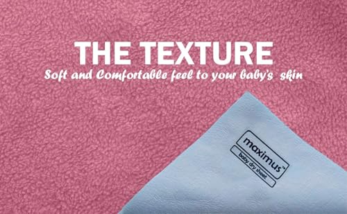 Image of Maximus Waterproof Quick Dry Sheet for Baby Pack of 2 | Bed Pad Extra Absorbent Washable Matress Protector | Baby Bed Protector Sheet for Toddler Children (70x50 cm) (Pink and Maroon, Small)