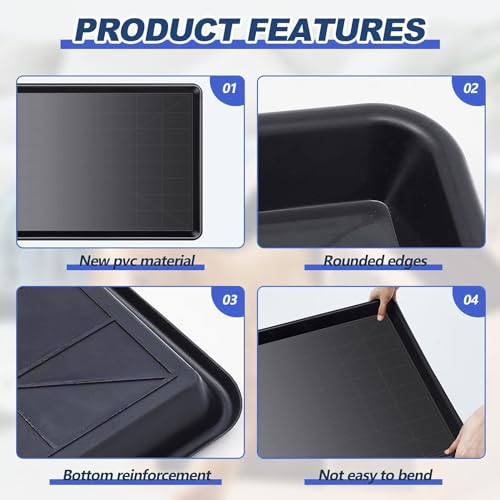 Image of Pet Clean Rabbit Cage Replacement Tray 18 inch for Pet cage, Dog Crate, Plastic Bottom Pan Floor Liners for Crates Kennel for Dogs and Cat, 18 inch, Black