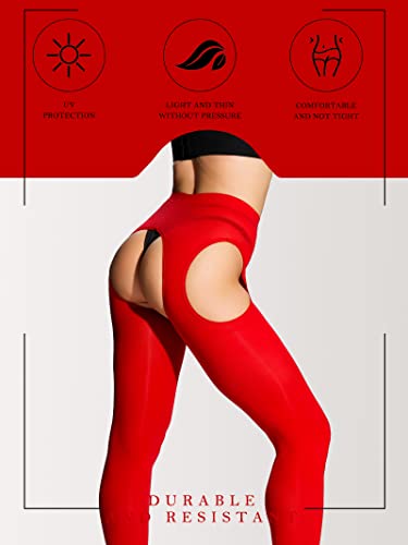 Image of SUREPOCH Suspender Tights for Women Plus Size Garter Belt White Control Top Pantyhose