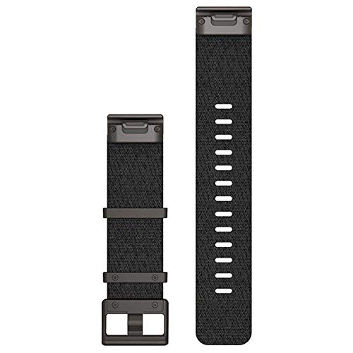 Image of Garmin QuickFit 22 Watch Band - Jacquardweave Nylon Strap - Heathered Black