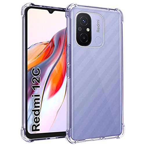Image of TheGiftKart Crystal Clear Back Cover Case for Mi Redmi 12C | Shockproof Soft TPU Case | Cushioned Edges for Ultimate Protection Back Cover Case (TPU, Transparent)