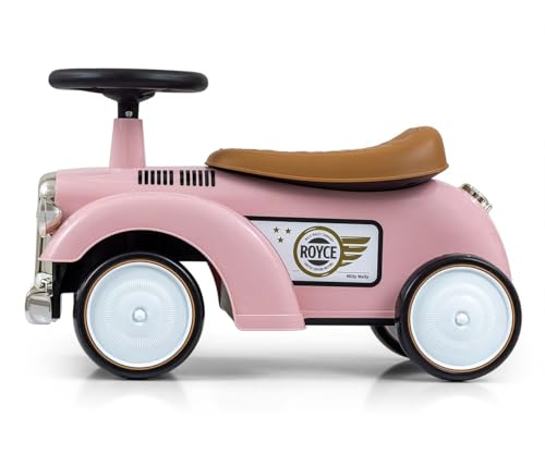 Vintage-Fahrzeug Royce von Milly Mally - Retro Rutschauto mit Hupe, Stauraum und Eva-Rädern für Kinder ab 12 Monaten (Rosa) – Bild 6