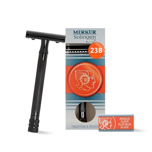 Merkur Maquinilla Clásica de Afeitar 23C Negra, Unidad (Paquete de 1)