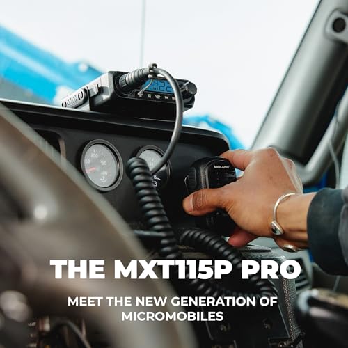 Image of Midland MXT115P PRO MicroMobile GMRS Two-Way Radio - 15-Watt Mobile Radio with IP67 Waterproof Design, NOAA Weather Radio, Intercom & PA Capability, Magnetic Mount Antenna, Vehicle GMRS Radio