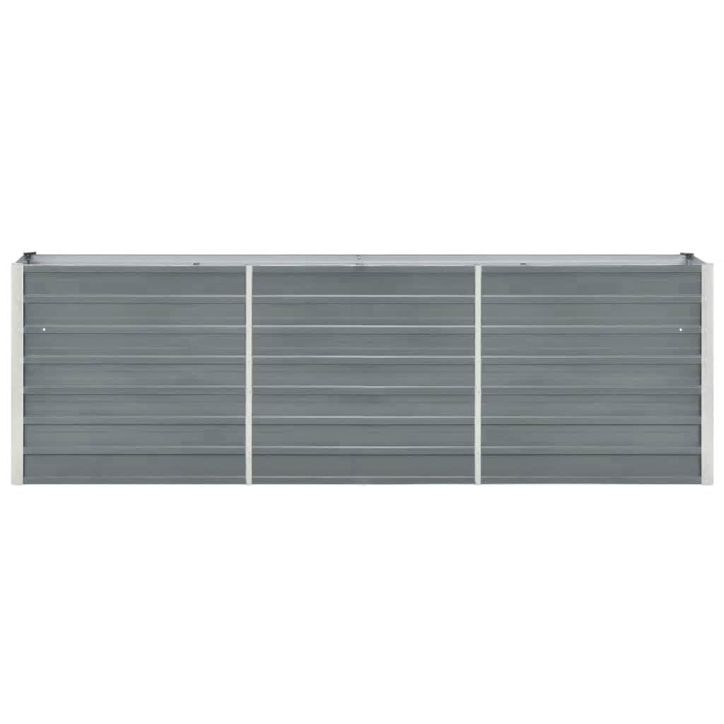 Bancal alto de acero galvanizado 240 x 40 x 77 cm gris, jardinera para verduras, hierbas, flores, bancal de jardín, terraza, balcón