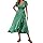 Robe Fleurie Femme Ete À Manches Courtes Col en V Chic Floral Swing Elegant Wrap Élastique Taille Haute Longue Robes De Plage Boheme Robe Noir Femme
