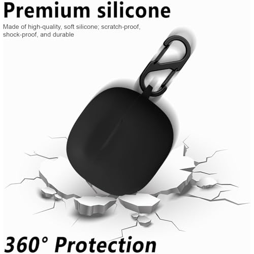 LIRAMARK Silicone Case for Skullcandy Rail ANC Earbuds Black - Image 5