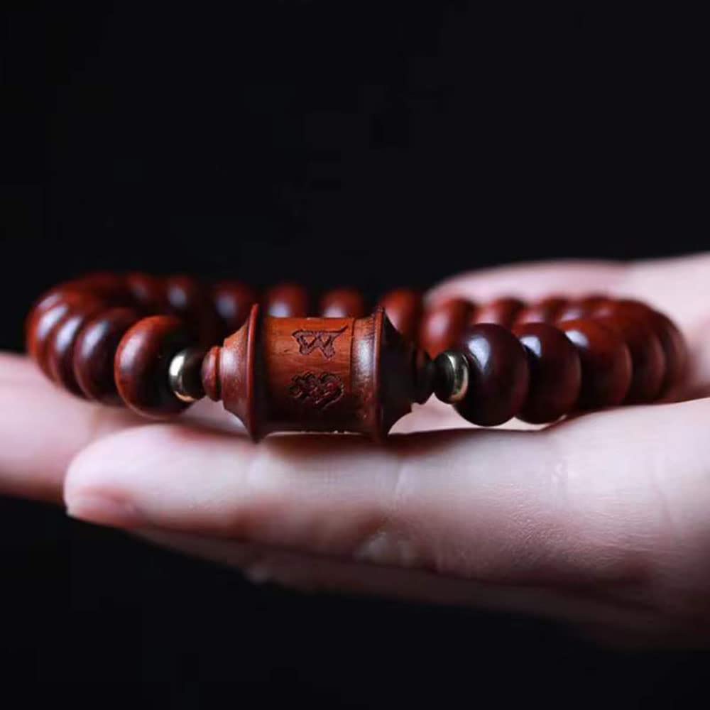 Koraliki Buddy, naszyjnik do medytacji, 11 mm zambijskie drzewo sandałowe, liczydło, bransoletka z koralikami, tybetańska drewniana bransoletka z koralikami buddy, z kółkiem modlitewnym,