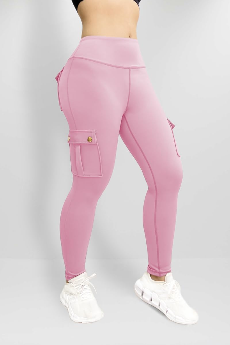 Summer Cargo Pants for Women Athletic Stretch Yoga Pants Tummy Control Butt Lifting High Waisted Pant with Pockets