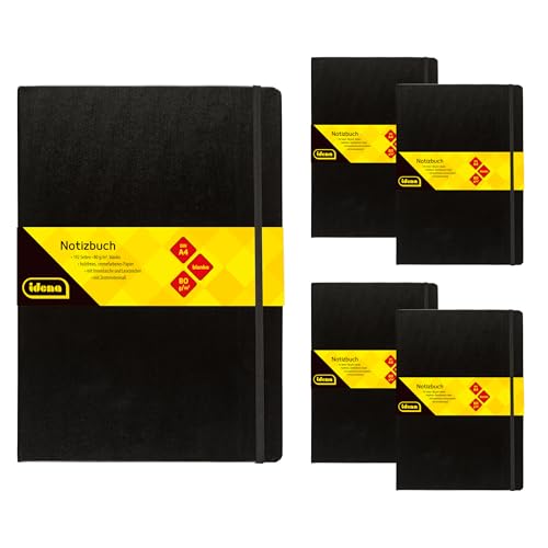 Carnet A4 vierge papier 80g crème pour éviter les bavures d'encre Idena