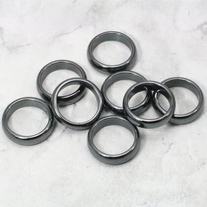 CrystalAge Solid Hematite Ring (Thick) - Size - UK, P/USA 7.5