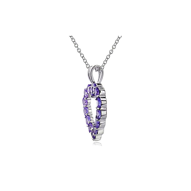 B. BRILLIANT Sterling Silver African Amethyst Open Heart Pendant Necklace for Women Girls - Image 4