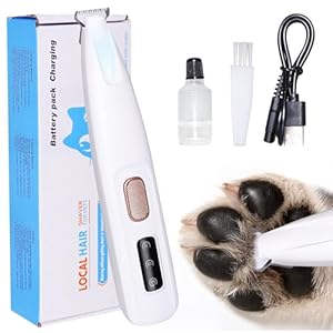 Dog Grooming Kit with LED Display, 35dB Ultra-Low Noise Clippers, Cordless Dog Hair Trimmer for Paws, Ears, Face, Rump with LED Light, 2025 Upgrade Multifunctional Waterproof