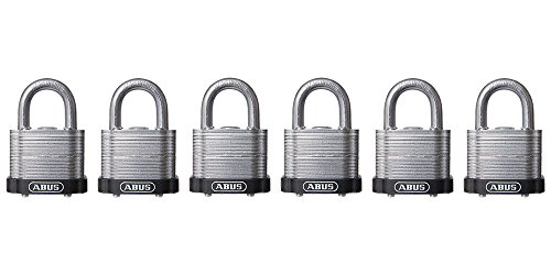 Image of ABUS 41 /40 Laminated Steel Safety Padlock Black Bumper Keyed Alike, Pack of 6