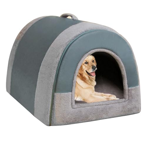 ping bu Cama para perros grandes 2 en 1, casa mullida para perros XL/XXL, lujoso refugio para mascotas de interior con asa, camas calmantes antiansiedad para perros y gatos, cálido refugio para