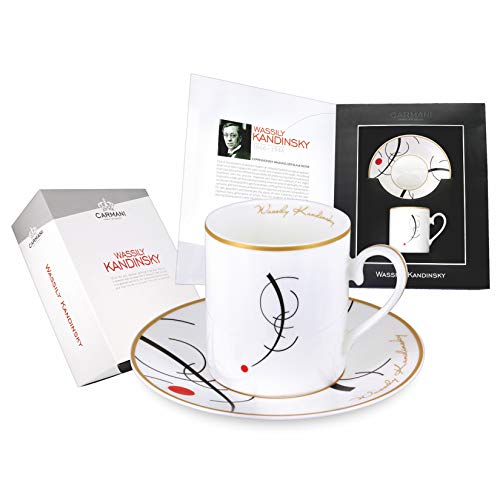 Carmani - Tazza di te e piattino, Fine Bone China