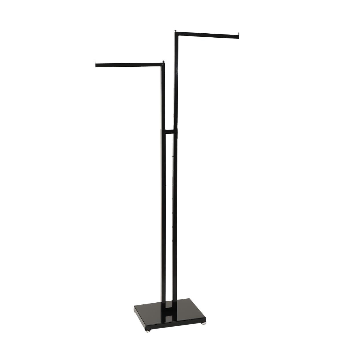 Mreryyse Heavy Duty Clothing Retail Display Stands, 2-Way Metal Straight Arm Clothing Rail, 48" To 78" Height Adjustable, Black Professional Garment Dress Shop Rails with Stable Base