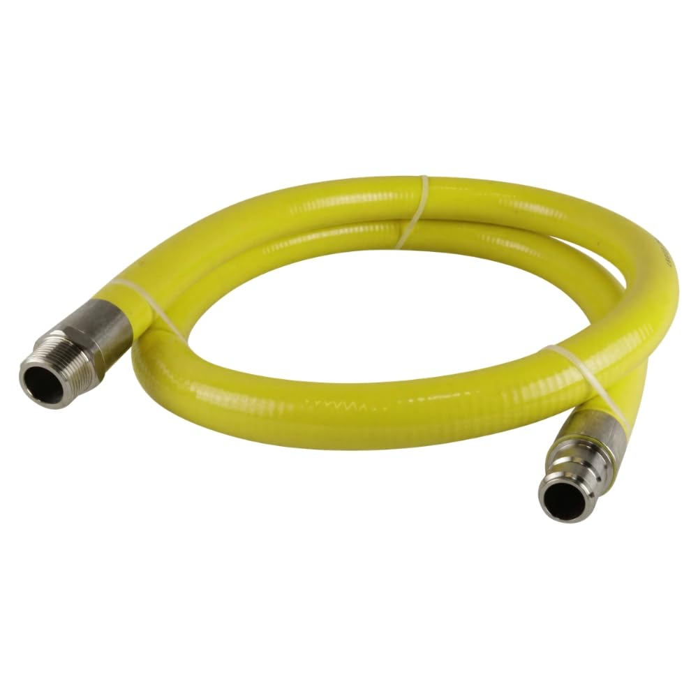 Salvus 3/4" Catering Hose 1.0M Yellow Gas Cater Hose 1M with Quick Release Coupling AMD Restraining Kit Commercial 1 Metre