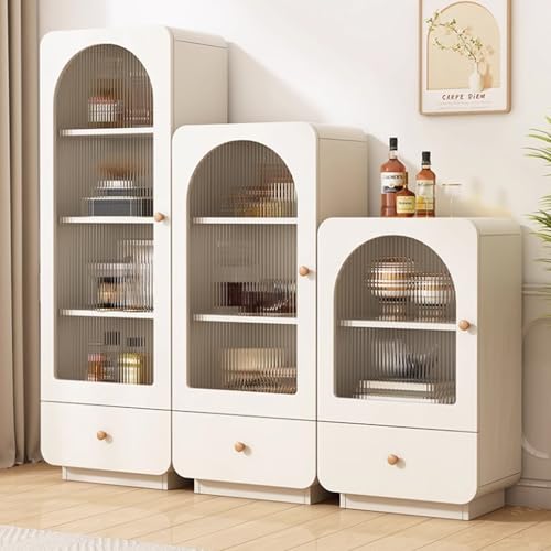 Metall-Vitrine mit Glastüren, Schrank für Sammlerstücke, moderner Büro- und Wohnzimmer-Organizer, stilvolle Küchen-Vitrine, robuster Metallrahmen – Bild 3