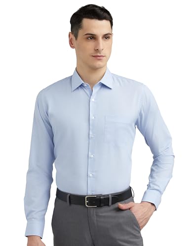 Van Heusen Men's Solid Slim fit Formal Shirt (VHSFBSLB833567_Faded Blue 40)