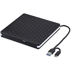 rts External DVD Drive, USB 3.0 Portable Type-C CD DVD +/-RW Drive/DVD Optical Drive USB C Burner Slim CD/DVD ROM…