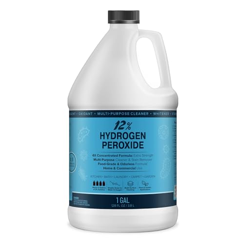 MAXTITE 12% Hydrogen Peroxide Solution 1 Gallon - Food-Grade H2O2 & Water - Versatile Multi-Surface Cleaner for Kitchen Bath Laundry Commercial & Janitorial - 4X Concentrated - Made in USA
