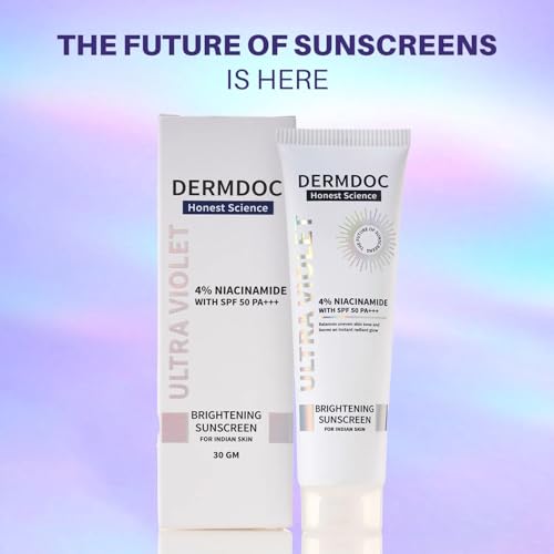 DERMDOC 4% Niacinamide Ultra Violet Brightening Sunscreen (30 gm) | PA+++ | Sunblock I Sunscreen for Oily Skin I UV Protection - Image 7
